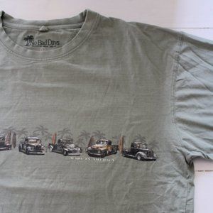 Green Oversized Vintage Truck Graphic Short Sleeve T-Shirt, 100% Cotton